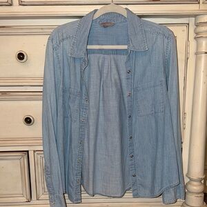 Rubbish Women's Light Blue Button Down Shirt